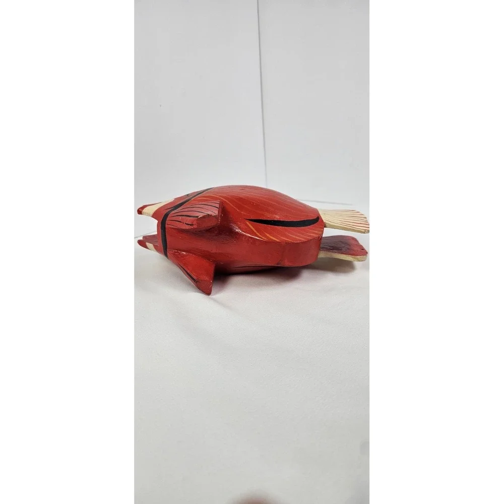 Hand Carved Wooden Fish‎ Napkin Holder Colorful Tropical Folk Art Kitchen Decor